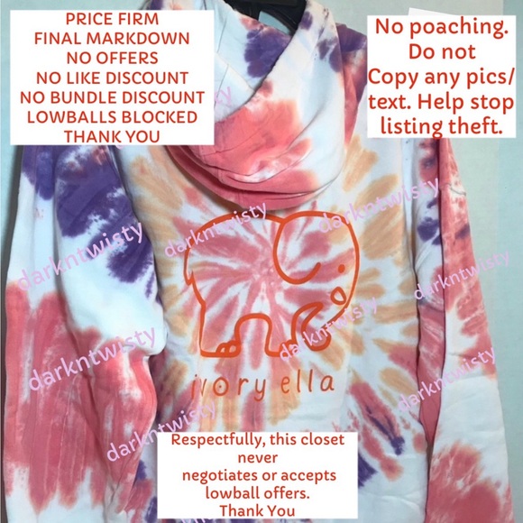 PRICE FIRM BNWT Ivory Ella Sunset Tie Dye Medium GREAT HOODIE! FINAL PRICE - Picture 2 of 13
